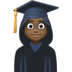 👩🏿‍🎓 woman student: dark skin tone display on Facebook